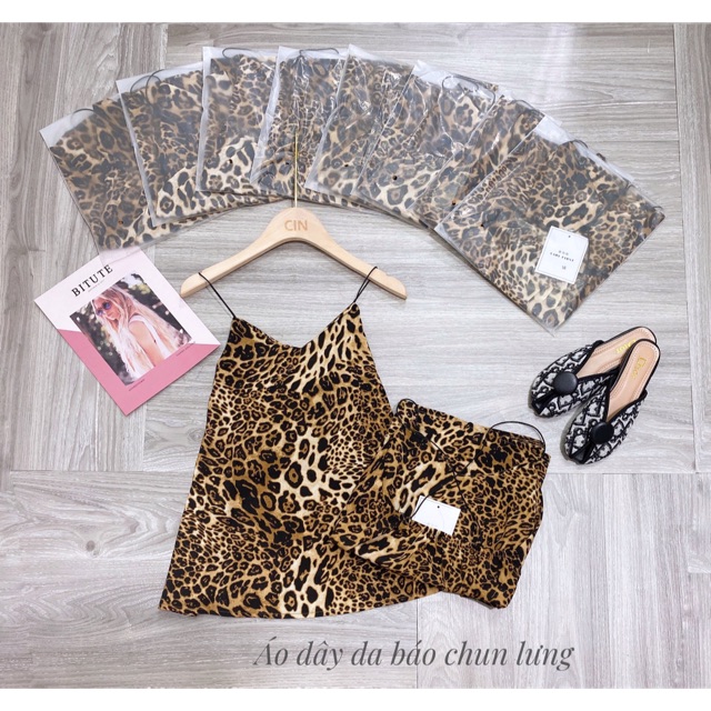 Chip - Áo dây da báo chun lưng cho nữ