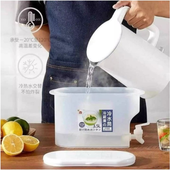 BÌNH ĐỰNG NƯỚC CÓ VÒI 3.5L - BÌNH 3 NGĂN XOAY 360 ĐỘ
