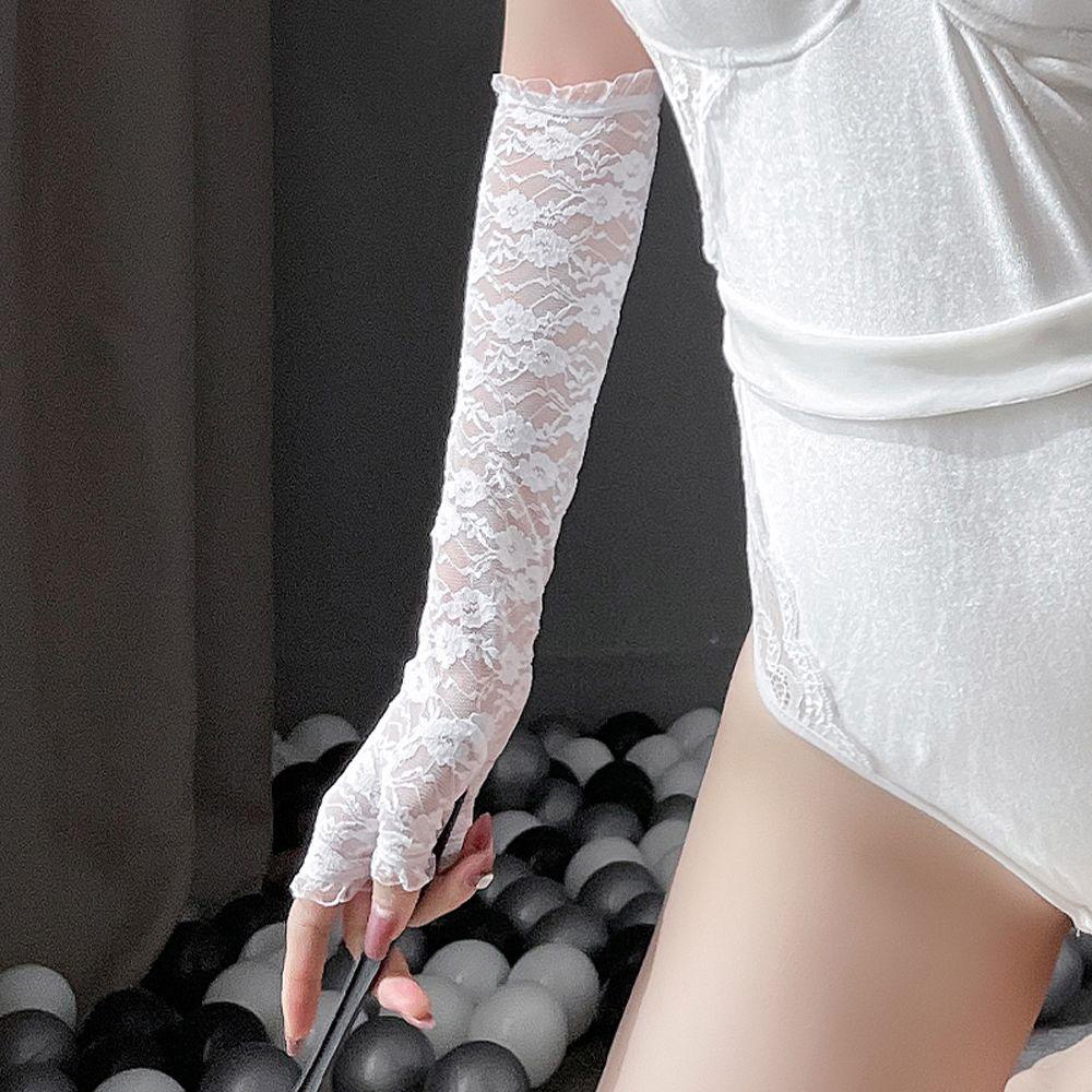 BACK2LIFE Găng Tay Ren Xỏ Ngón Trong Suốt Phong Cách Lolita 2Life