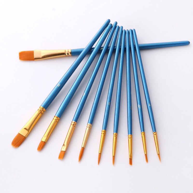 Set 10 Cọ Vẽ Tranh Chuyên Nghiệp Cán Gỗ
