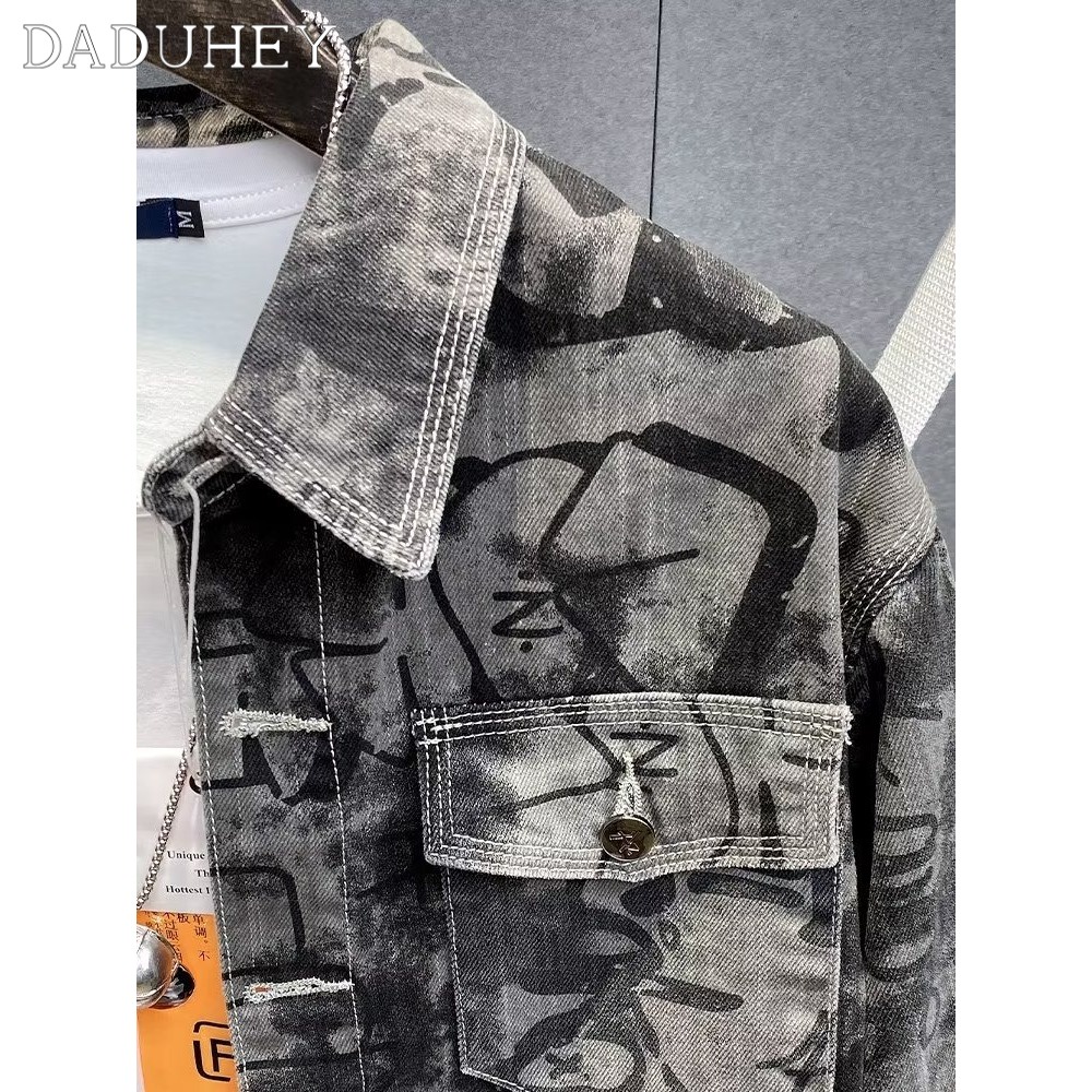 DaDuHey Autumn Fashion Brand Loose Shirt Jacket Ins Men's Trendy Fashion Joker Handsome Casual Denim Jacket