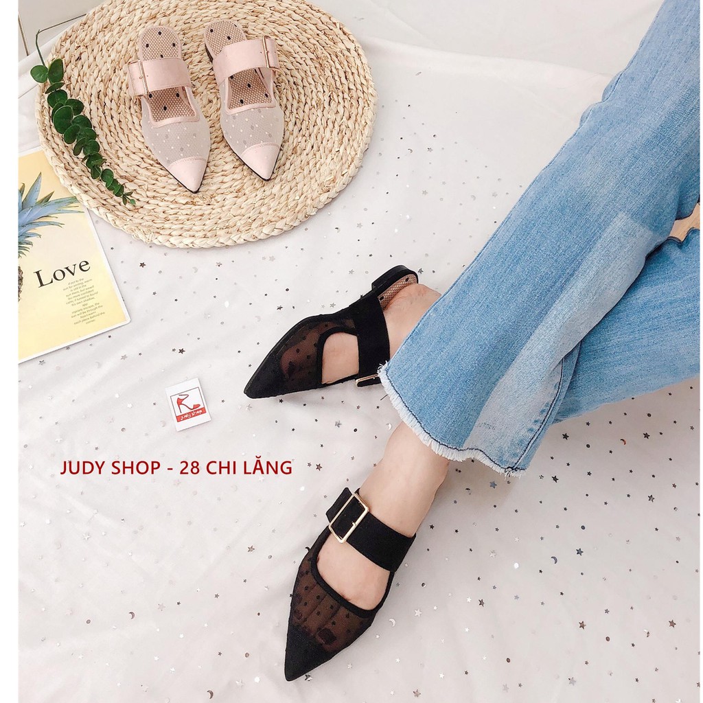DÉP SỤC NỮ COLEE PHỐI LƯỚI MŨI NHỌN SIÊU XINH