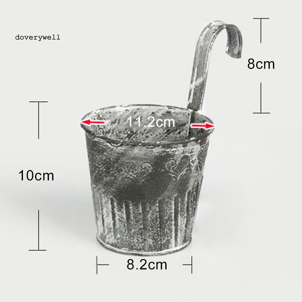 Chậu Hoa Khô Bằng Sắt Có Móc Treo Ban Công Phong Cách Vintage