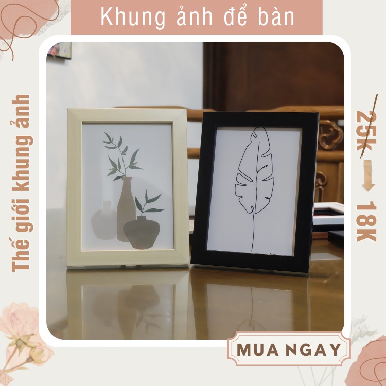 Khung ảnh để bàn hoặc khung ảnh treo tường màu bạc chất liệu đẹp kích thước 13x18, free in ảnh kèm theo