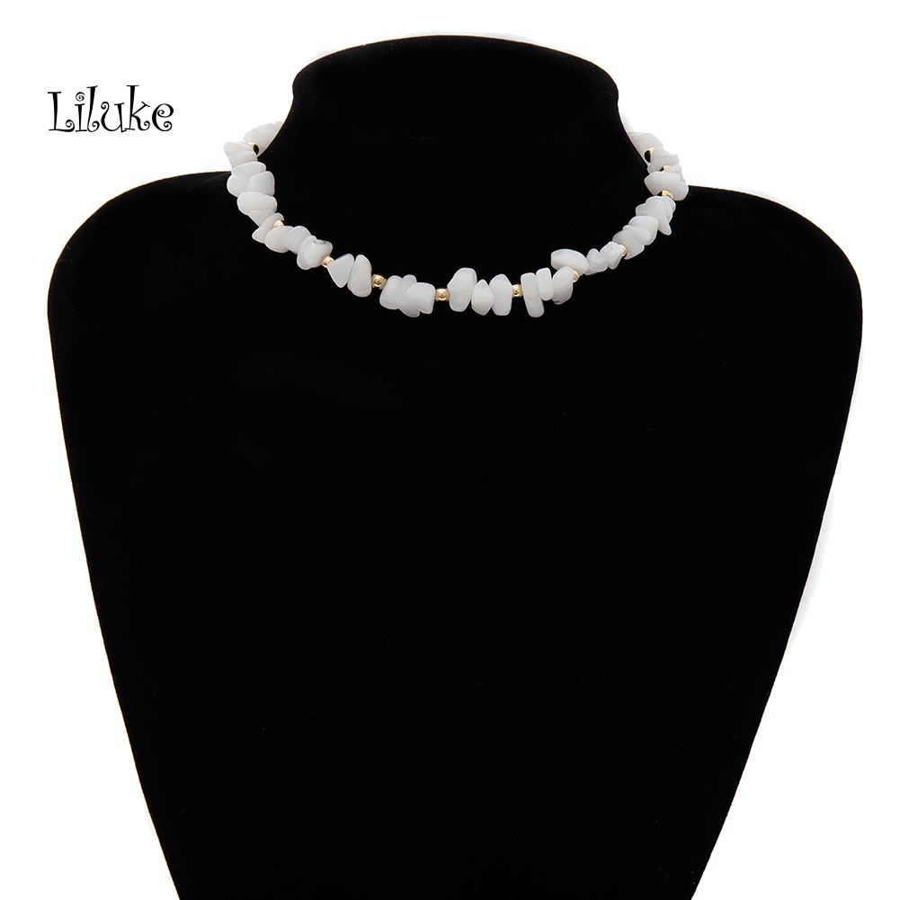 Vòng Cổ Choker Phối Hạt Đá Phong Cách Bohemian Cá Tính Cho Nữ