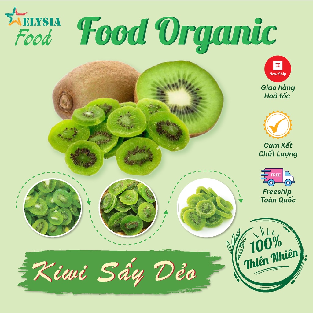 Kiwi sấy dẻo - LOẠI NGON [Hàng dùng thử] Kiwi sấy dẻo có mùi thơm dễ chịu có thể dụng như món ăn vặt hàng ngày 60g