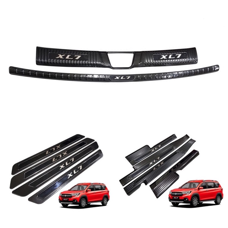XL7 ốp bậc cửa và cốp Carbon chống xước (đủ logo đẹp đi kèm) Phụ kiện trang trí dán xe suzuki 2019 2020 2021 2022 2023
