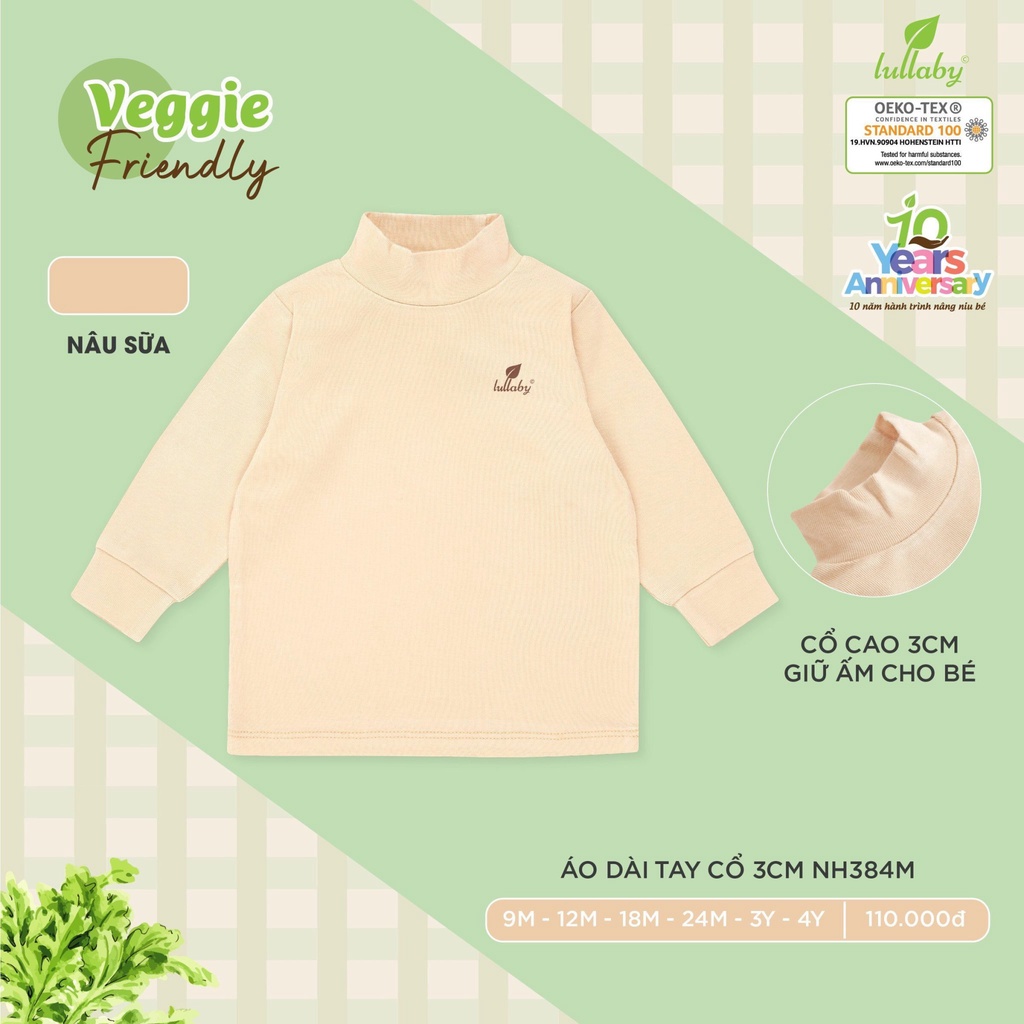 Áo cổ 3p áo giữ nhiệt cho bé Lullaby chất petit