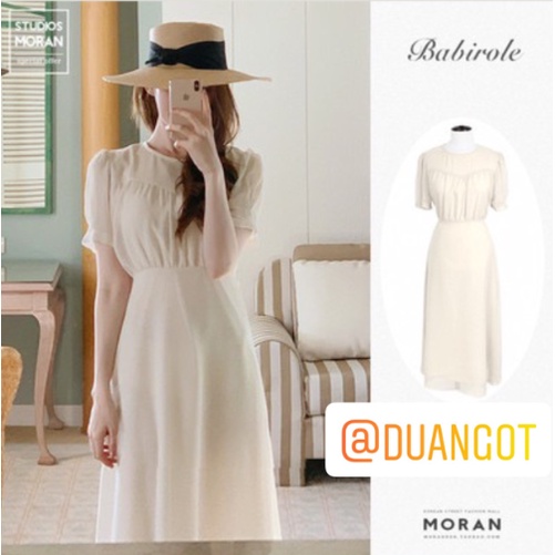 (ORDER) Váy MORAN cộc tay voan thanh lịch Hàn Quốc thắt nơ eo sau lưng điệu đà tiểu thư (HÀNG_ORDER)