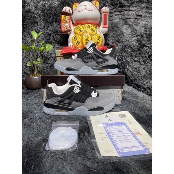 [Full box+Ảnh Thật] Giày sneaker Jordan 4 đen xám cao cấp