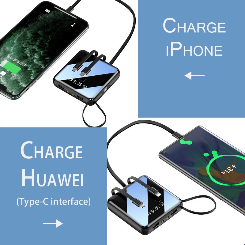 Pin Dự Phòng PowerBank 100000Tấm Sạc Pin Năng Lượng Mặt Trời Hai Cổng USB Có Đèn LED Hiển Thị 4 Cổng USB qc3.0