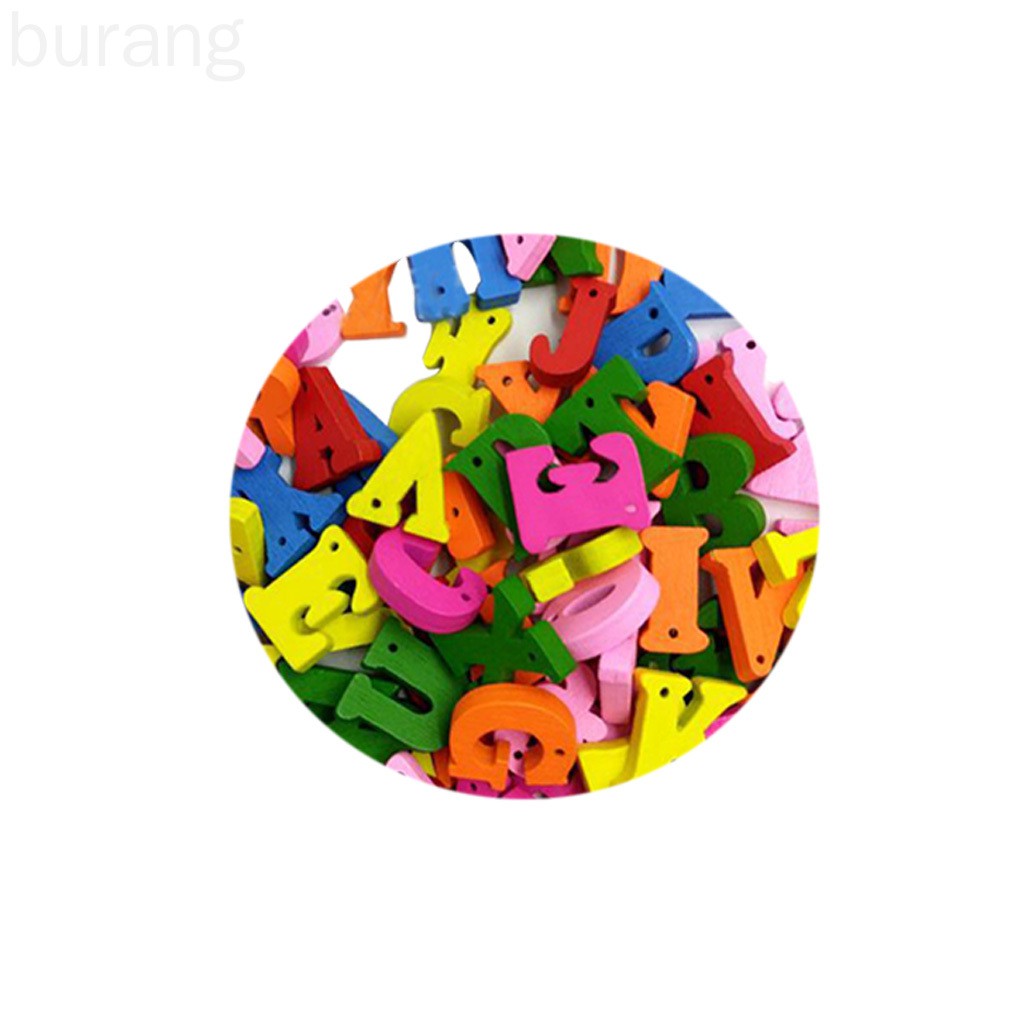 Set 100 Hạt Gỗ Hình Chữ Cái Nhiều Màu Sắc Cho Bé