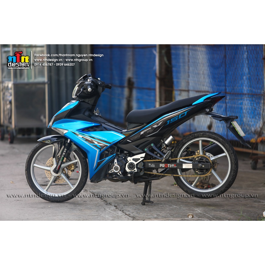 Tem Rời Dán Xe Exciter 150 Mẫu Đen Xanh Ngọc Chữ Ex Cực Đẹp, Hàng 3 Lớp Chất Lượng Cao