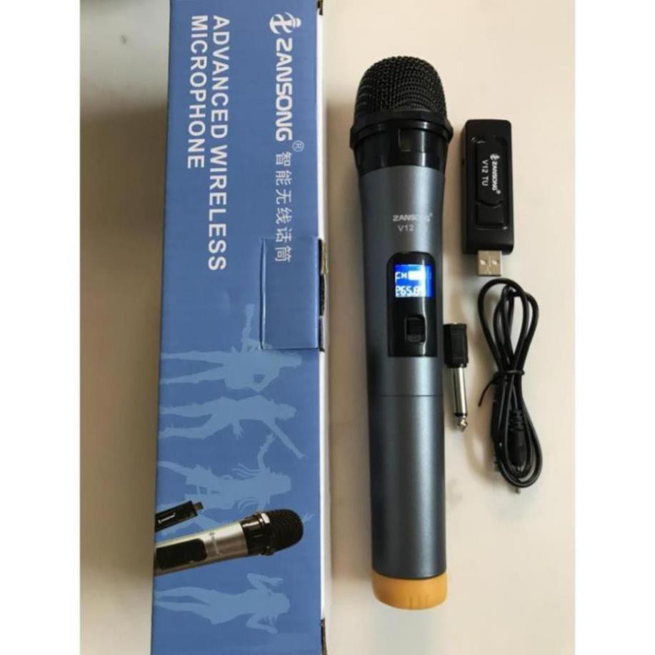 MICRO HÁT KARAOKE KHÔNG DÂY V12 DÀNH CHO LOA VÀ AMLY