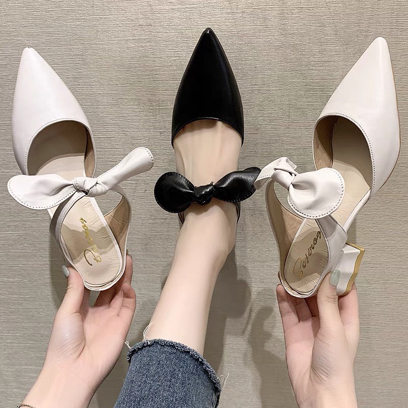 Giày Cao Gót Nữ Nơ To Mẫu Mới Hàng Đẹp E2