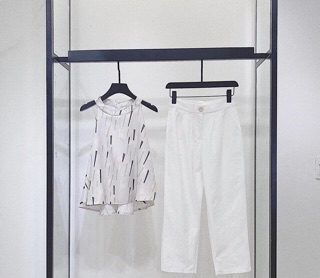 SET ÁO LỤA CỔ YẾM MIX QUẦN BAGGY ĐŨI