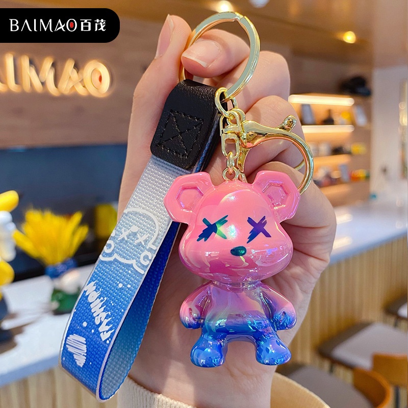 Móc khóa gấu mini sơn bóng cao cấp , móc khóa gấu dễ thương, móc khóa đôi phong cách Hàn Quốc