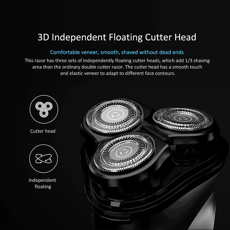 Máy cạo râu điện Xiaomi Youpin Enchen BlackStone 3D type-C có thể sạc lại có thể rửa sạch màu đen