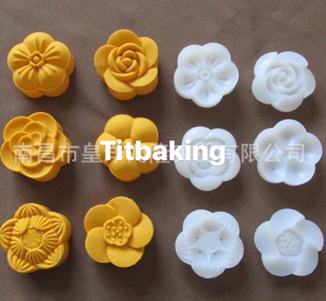 Khuôn trung thu 3D hoa nổi 50g