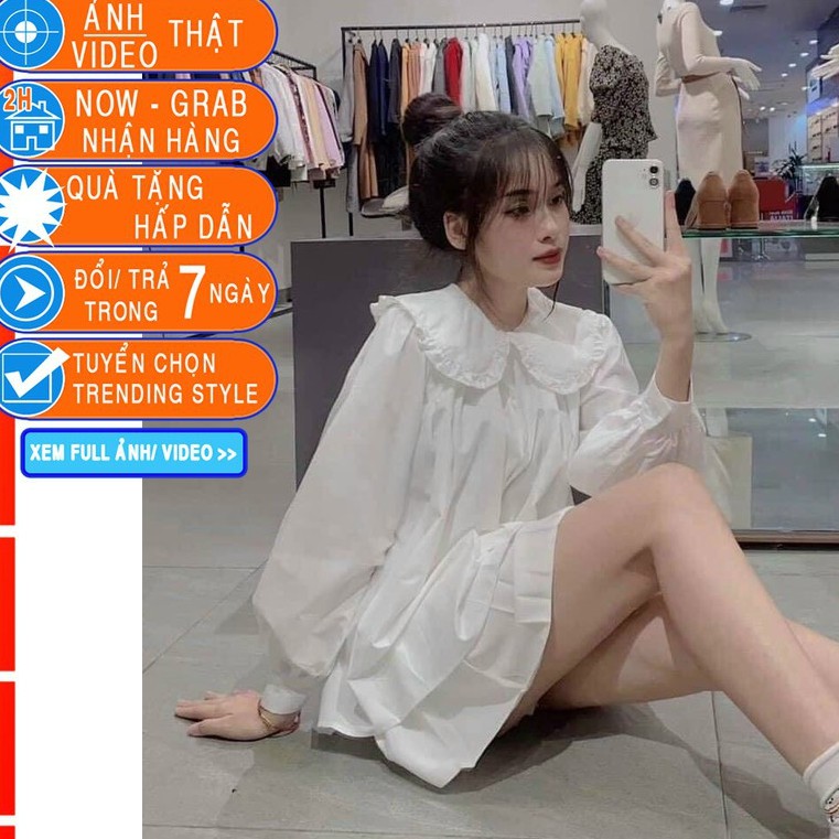 ( ẢNH THẬT ) - SET ÁO SƠ MI TRẮNG CỔ BÈO CHÂN VÁY TENNIS CHUẨN FORM ĐẸP CHẤT VẢI MÁT MỊN KHÔNG NHĂN | BigBuy360 - bigbuy360.vn