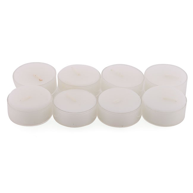 Hộp 8 nến tealight thơm đế nhựa Miss Candle NQM2059 (Trắng, hương hoa lan)