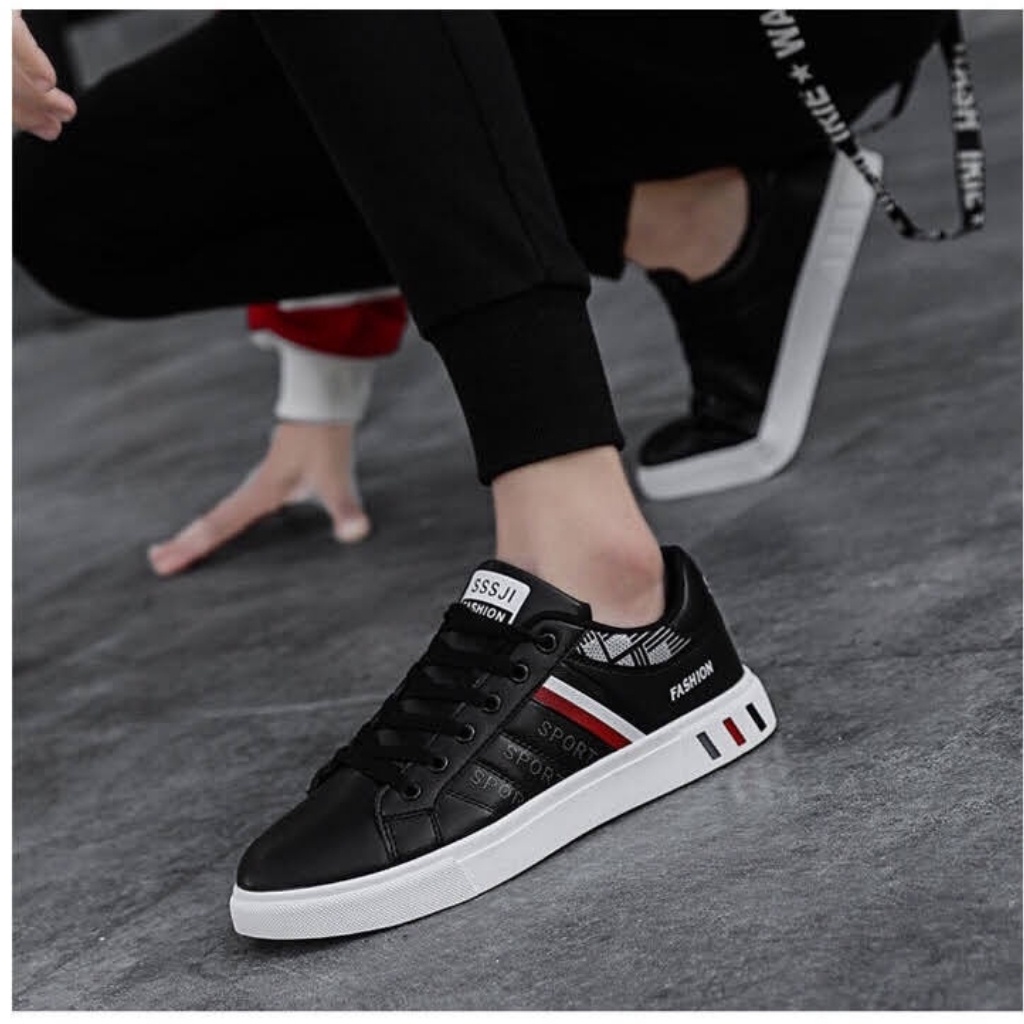 Giầy Sneaker Giầy Thể Thao Nam Da G07 Đế Mềm Chống Trơn Trượt Thoáng Khí Khử Mùi Phong Cách Hàn Quốc