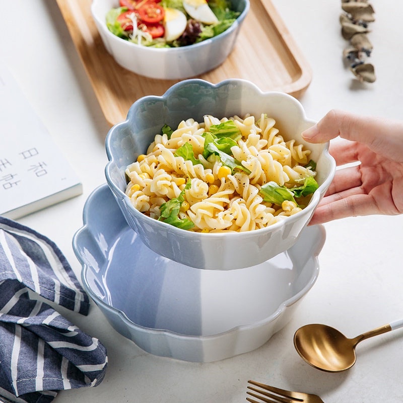 Bộ bát đĩa xanh biển cả, bát đĩa decor