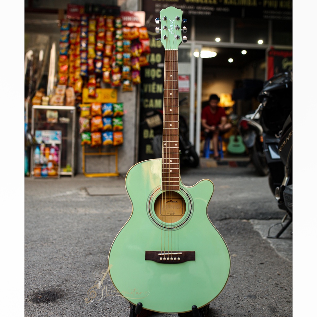 Đàn guitar acoustic Fenix xanh ngọc
