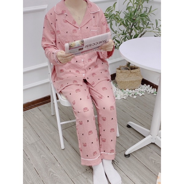 Pijama dài tay chất xốp mùa thu mùa đông cực đẹp bộ mặc nhà nữ dài tay cao cấp 2023 kingofpijamas