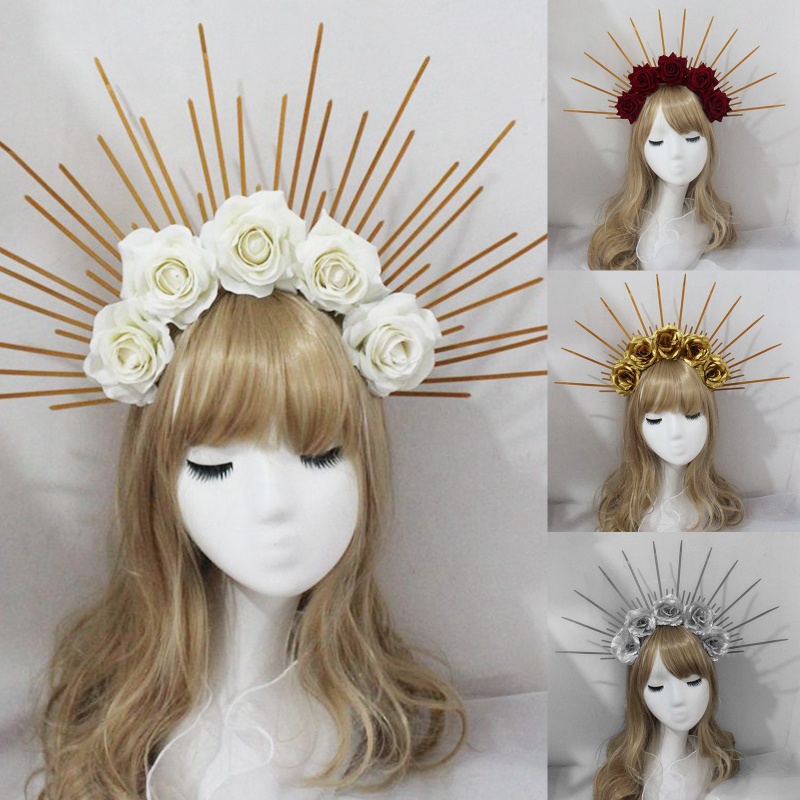HAN lolita Halo Crown Baroque Tiara Crown lolita Crown Headband Halo Crown Headpiece lolita Cosplay 