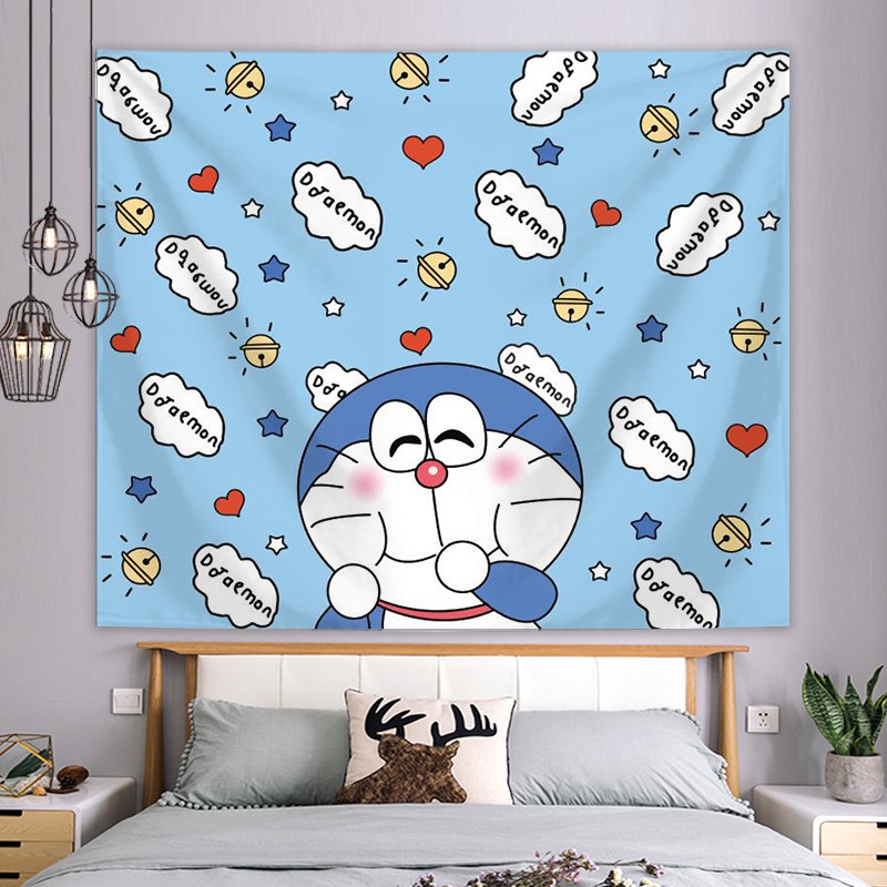Thảm treo tường trang trí phòng ngủ cho bé hình Doraemon dễ thương
