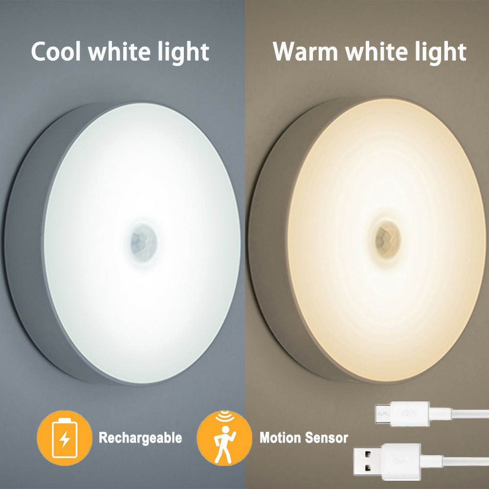 [Mã LIFE10K15 giảm 10K đơn 20K] Đèn Led cảm biến chuyển động ban đêm cổng sạc USB dung lượng pin 700MHA