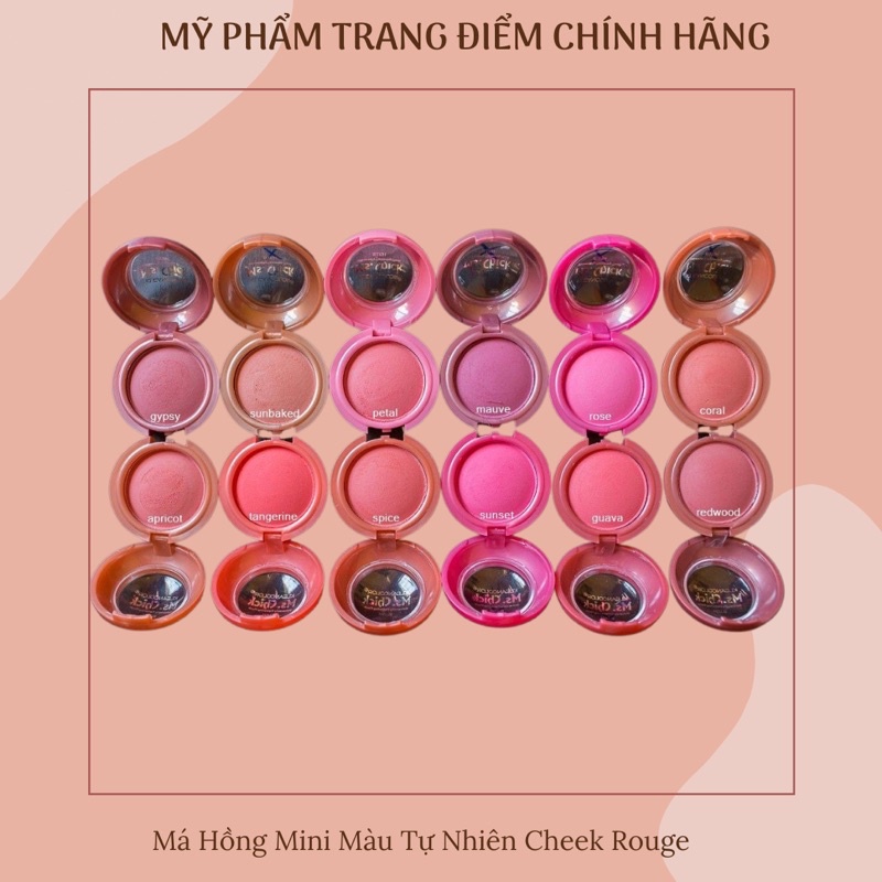 Má Hồng Mini Màu Tự Nhiên Cheek Rouge - Blush Powder - Phấn Má Hồng