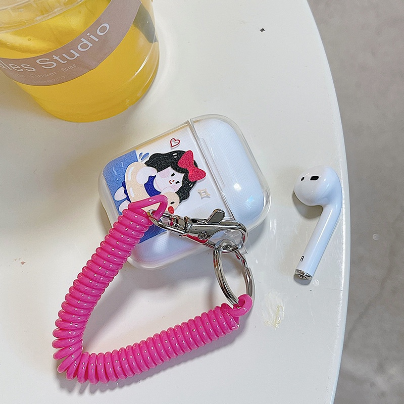 Vỏ Bảo Vệ Hộp Sạc Tai Nghe airpods 1 2 Pro 3rd Generation Pro 1/2 Trong Suốt Chống Sốc Họa Tiết Hoạt Hình Kèm Dây Đeo Kiểu Nhật Hàn