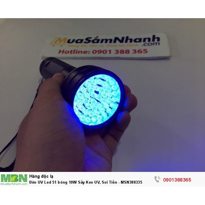 Đèn UV Led 51 bóng 10W Sấy Keo UV, Soi Tiền