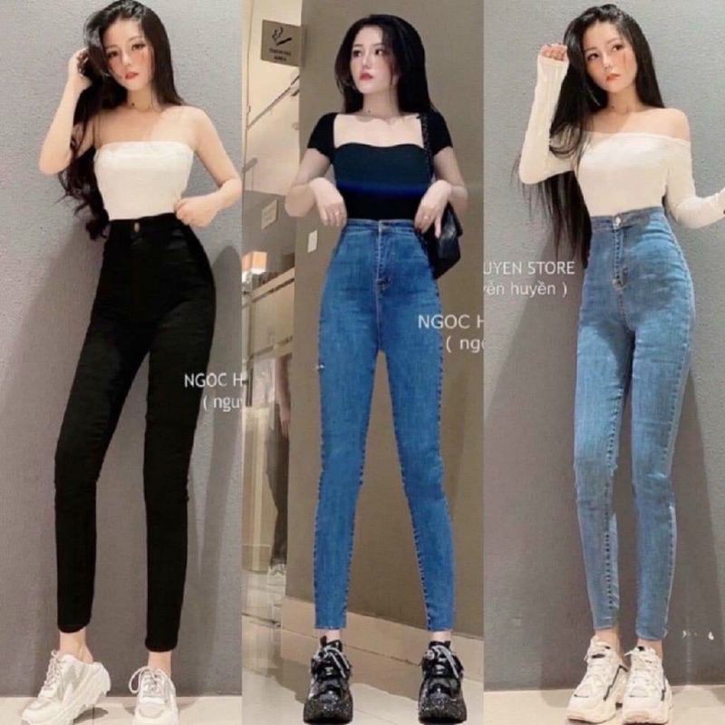 Lenkapas - Quần jeans skinny không túi chất đẹp co giãn tốt