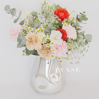 Bình Hoa Gốm Men Bóng Trắng Ngà CUP & VASE C010
