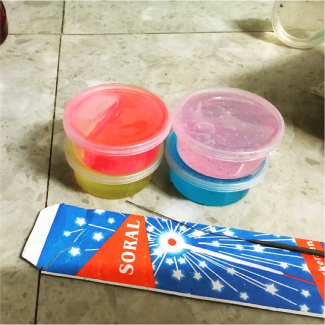  Slime hokong(HandMade)mua 2 hộp tặng kèm pháo bông chơi tết🎇 2W  Vdễ thương