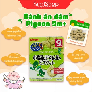 Bánh ăn dặm Pigeon Canxi 9 tháng -vị rau chân vịt + cải ngọt