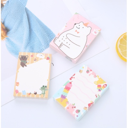 Sổ note lọ kẹo N54 giấy ghi chú động vật nhỏ ngựa thần cute dễ thương