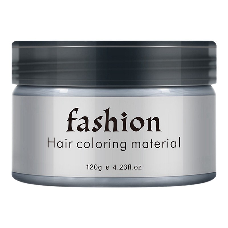 2 Pcs Temporary Hair Color Wax Men Diy Mud One-Time Molding Paste Dye Cream Hair Gel Grey & Black