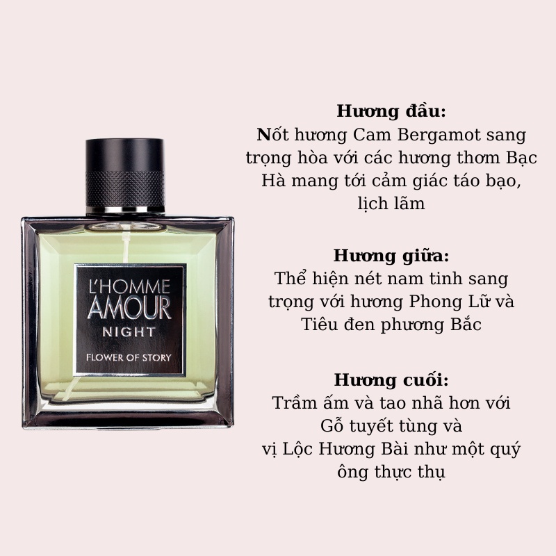 Nước Hoa Nam Chính hãng L'HOMME Amour Night 100ml Nước Hoa Nam Hương Thơm Mát Nam Tính Sang Trọng