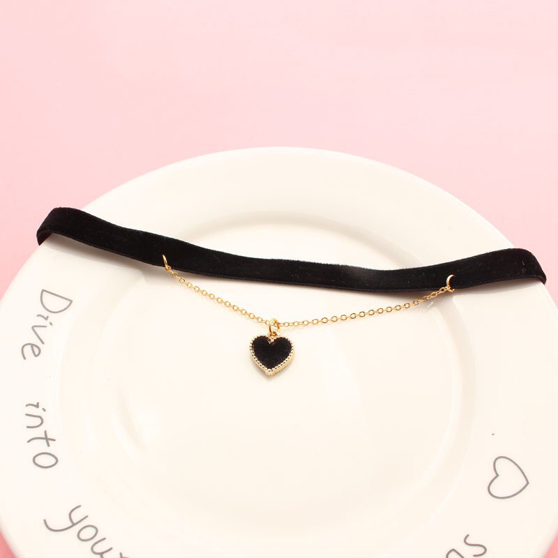 Choker nhung mặt trái tim vòng cổ thời trang cho nữ - Mã NO08