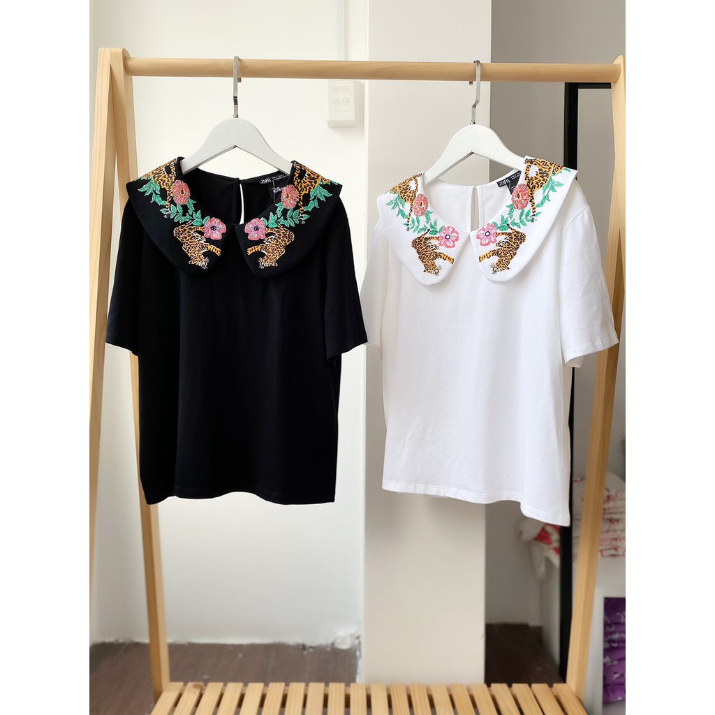 Áo Z.a.r.a Cổ Sen Thêu Hoa