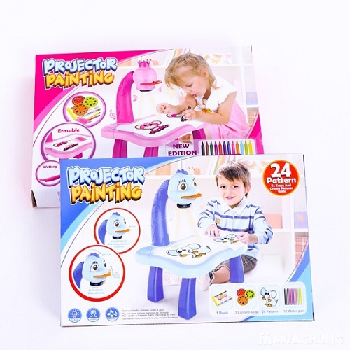 XÃ KHO-Bàn vẽ thông minh có máy chiếu hình ảnh cho bé tập tô vẽ sáng tạo phù hợp trẻ em từ 2 tuổi