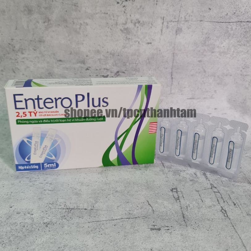 Men tiêu hóa EnteroPlus bổ sung lợi khuẩn giúp tiêu hóa khỏe, cân bằng vi sinh đường ruột - Hộp 20 ống (5ml/ống)