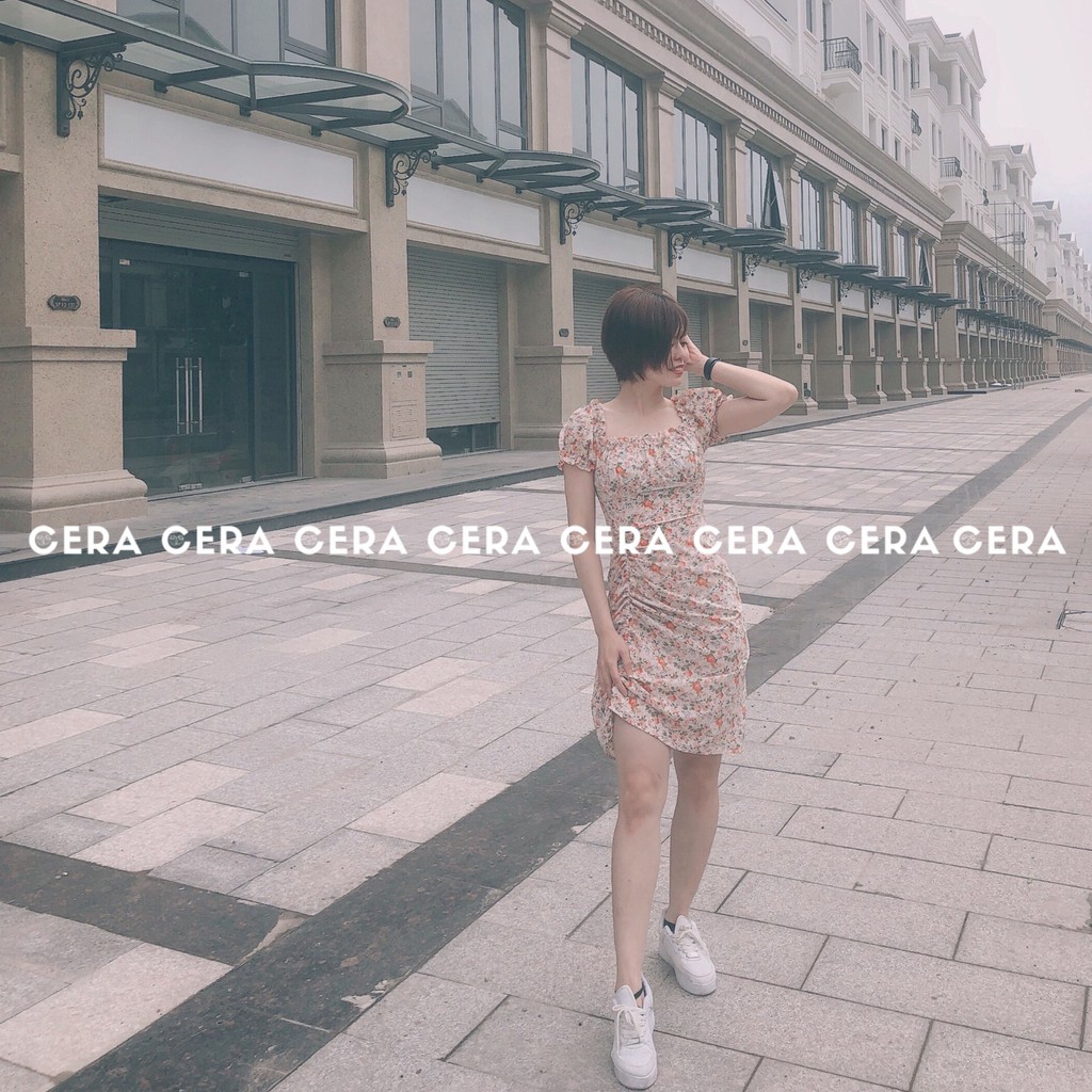 Đầm hoa nhí vintage, đầm dây rút ulzzang 🍓 Váy hoa nhí chữ A vintage dây rút chỉnh độ dài 🍓 CERA FASHION | BigBuy360 - bigbuy360.vn