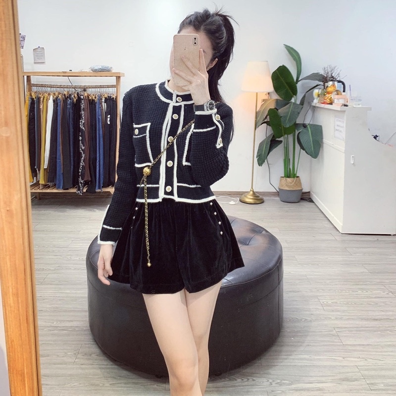 Quần Sooc Nhung Phồng Đính Ngọc 2 Màu Siêu Xinh Có Ảnh Thật Kèm Video | BigBuy360 - bigbuy360.vn