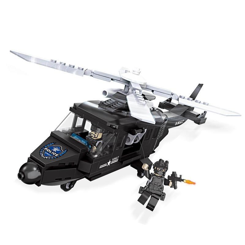 Máy bay trực thăng khối xây dựng 6 trong 1 Swat Tương thích với Máy bay trực thăng Lego Máy bay quân sự Lắp ráp mô hình Câu đố Cậu bé Đồ chơi Quà tặng trẻ em