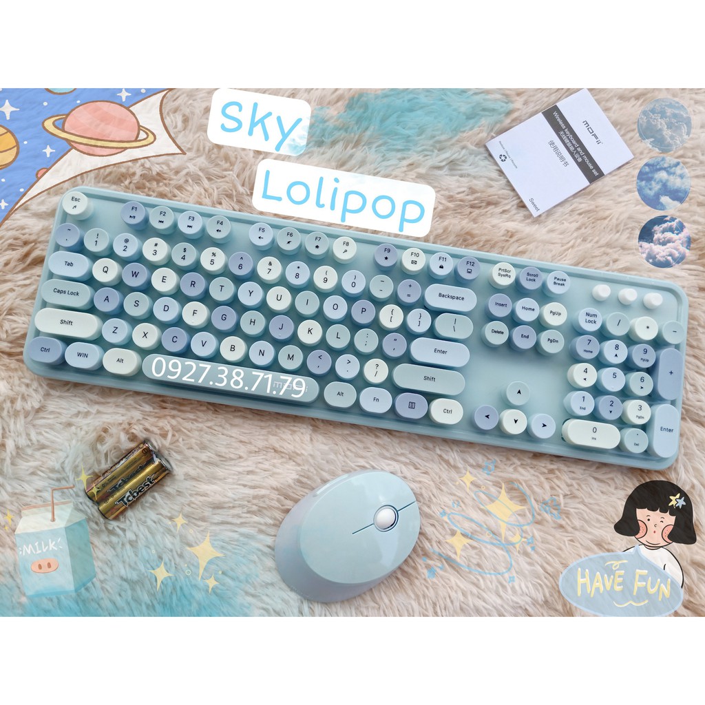 Bàn phím và chuột không dây MoFii N720 - MoFii Sweet 104 phím có Wireless 2.4G dùng cho máy tính bàn, laptop, tivi... | BigBuy360 - bigbuy360.vn